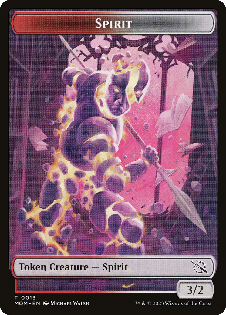 Monk // Spirit (13) Double-Sided Token [March of the Machine Tokens] | Tabernacle Games