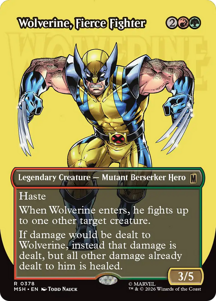 Wolverine, Fierce Fighter (Borderless) [Marvel Super Heroes] | Tabernacle Games