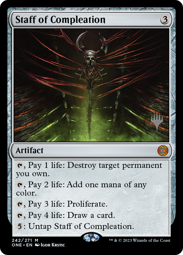 Staff of Compleation (Promo Pack) [Phyrexia: All Will Be One Promos] | Tabernacle Games
