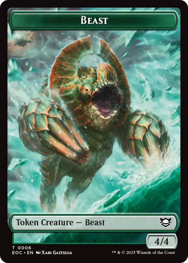 Beast (0006) // Elemental (0007) Double-Sided Token [Edge of Eternities Commander Tokens] | Tabernacle Games