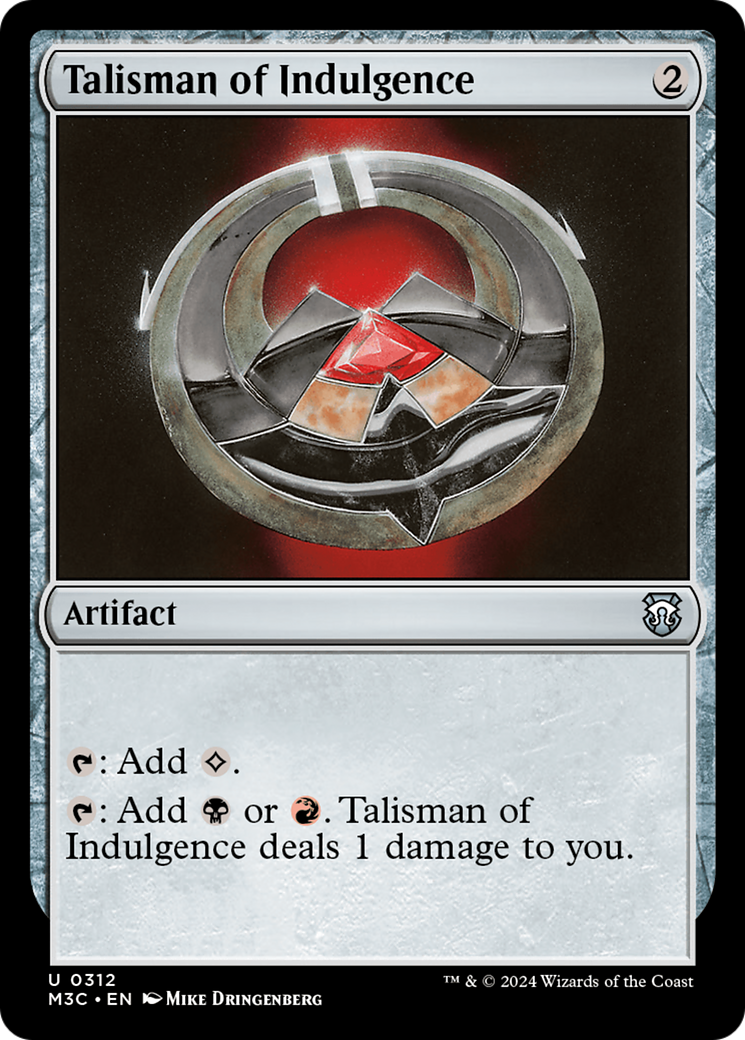 Talisman of Indulgence (Ripple Foil) [Modern Horizons 3 Commander] | Tabernacle Games