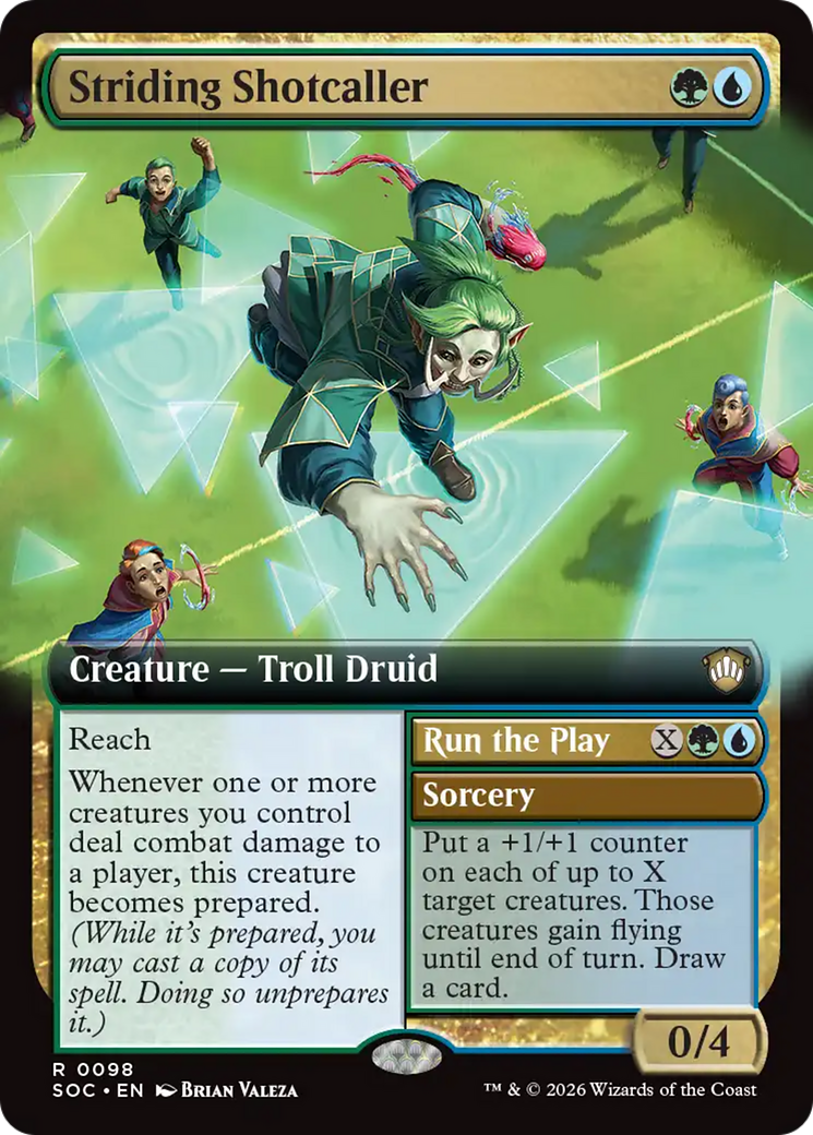 Striding Shotcaller (Extended Art) [Secrets of Strixhaven Commander] | Tabernacle Games
