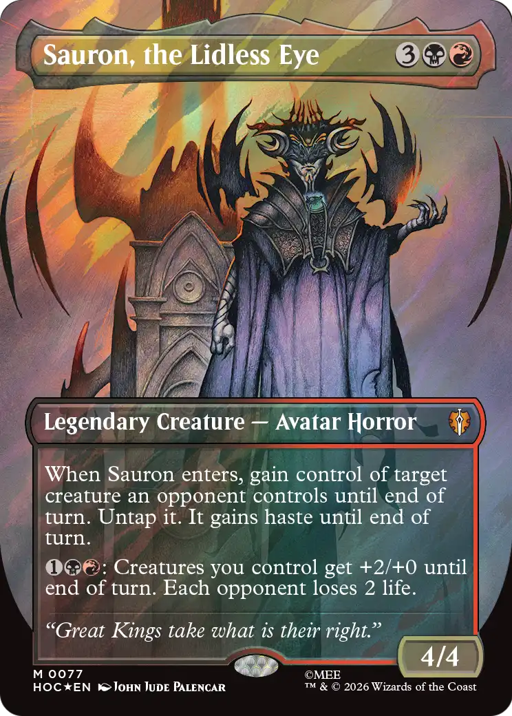 Sauron, the Lidless Eye (Borderless) (Surge Foil) [The Hobbit: Eternal-Legal] | Tabernacle Games