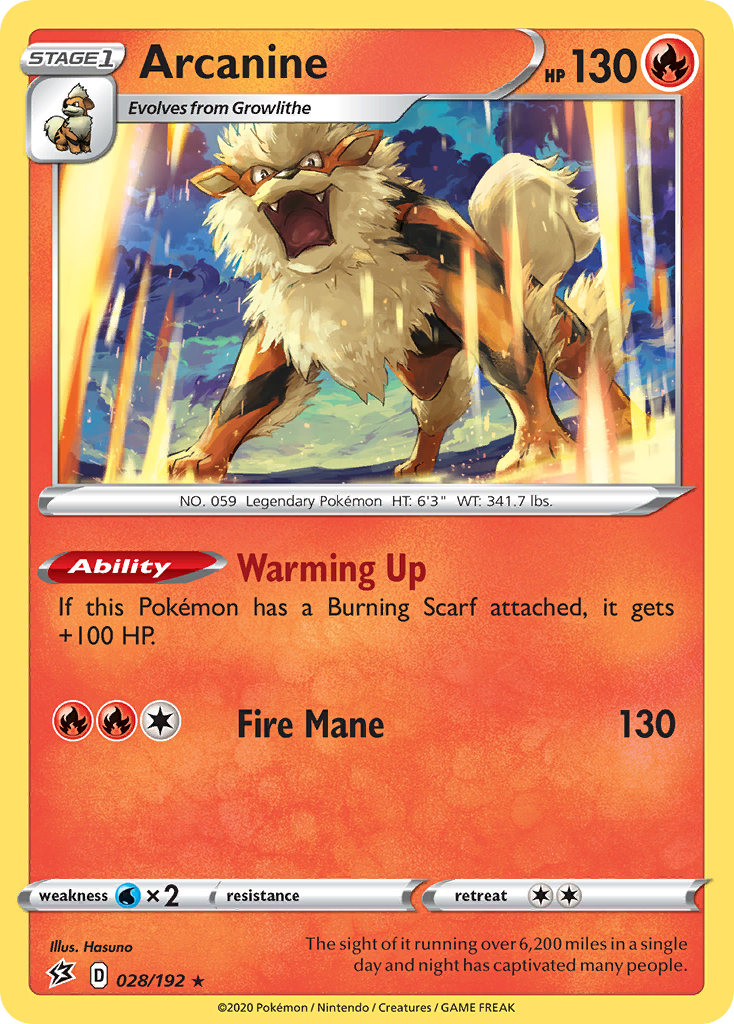 Arcanine (028/192) [Sword & Shield: Rebel Clash] | Tabernacle Games