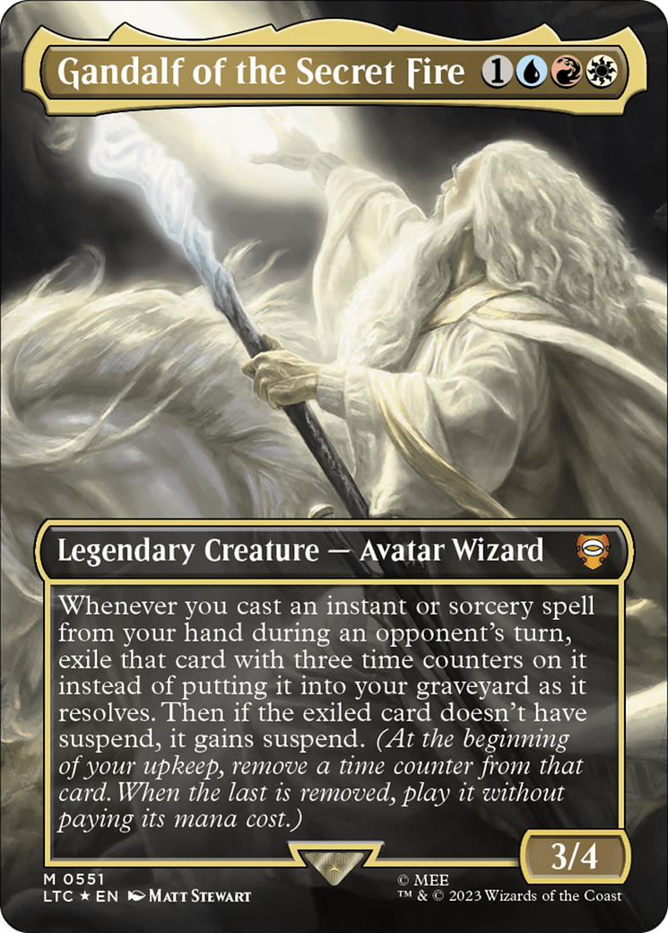 Gandalf of the Secret Fire (Borderless) (Surge Foil) [The Lord of the Rings: Tales of Middle-Earth Commander] | Tabernacle Games