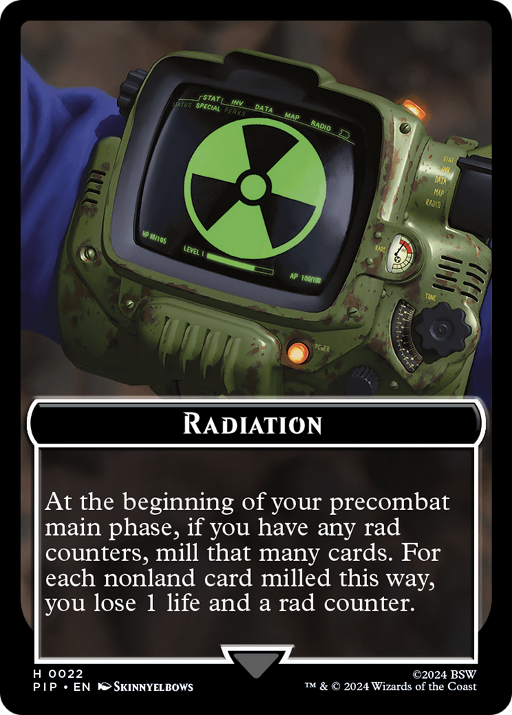 Radiation // Zombie Mutant Double-Sided Token [Fallout Tokens] | Tabernacle Games