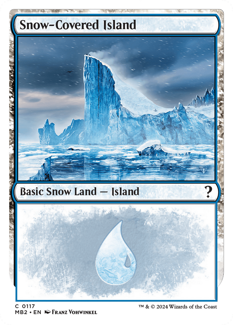 Snow-Covered Island (White Border) [Mystery Booster 2] | Tabernacle Games