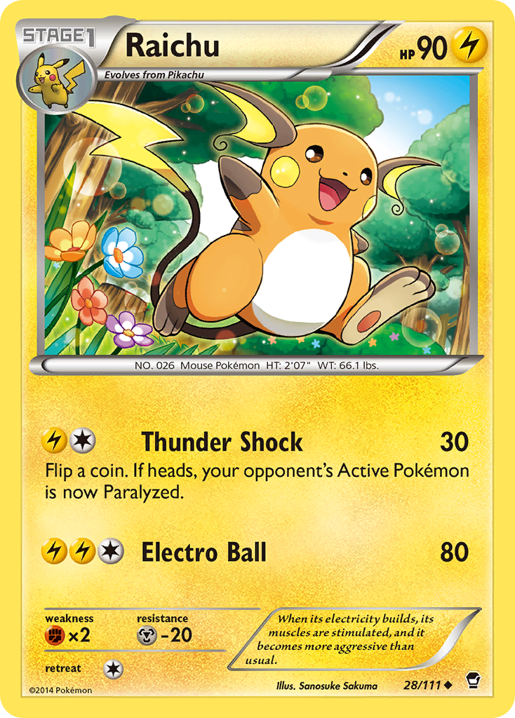 Raichu (28/111) [XY: Furious Fists] | Tabernacle Games