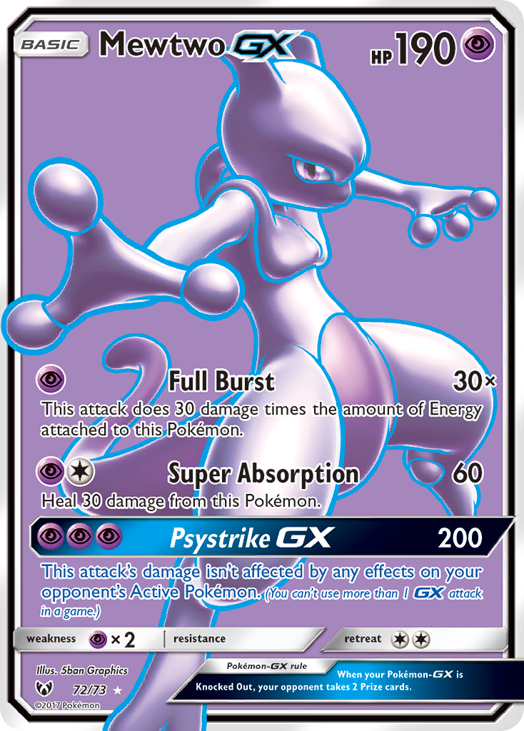 Mewtwo GX (72/73) [Sun & Moon: Shining Legends] | Tabernacle Games