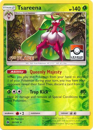 Tsareena (20/149) (League 4th Place) [Sun & Moon: Base Set] | Tabernacle Games