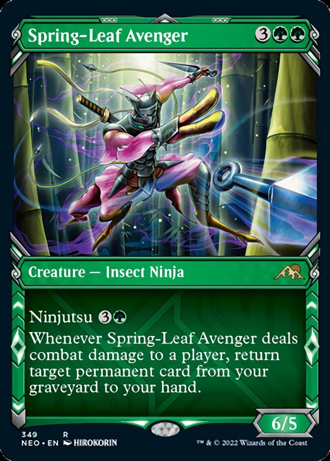 Spring-Leaf Avenger (Showcase Ninja) [Kamigawa: Neon Dynasty] | Tabernacle Games