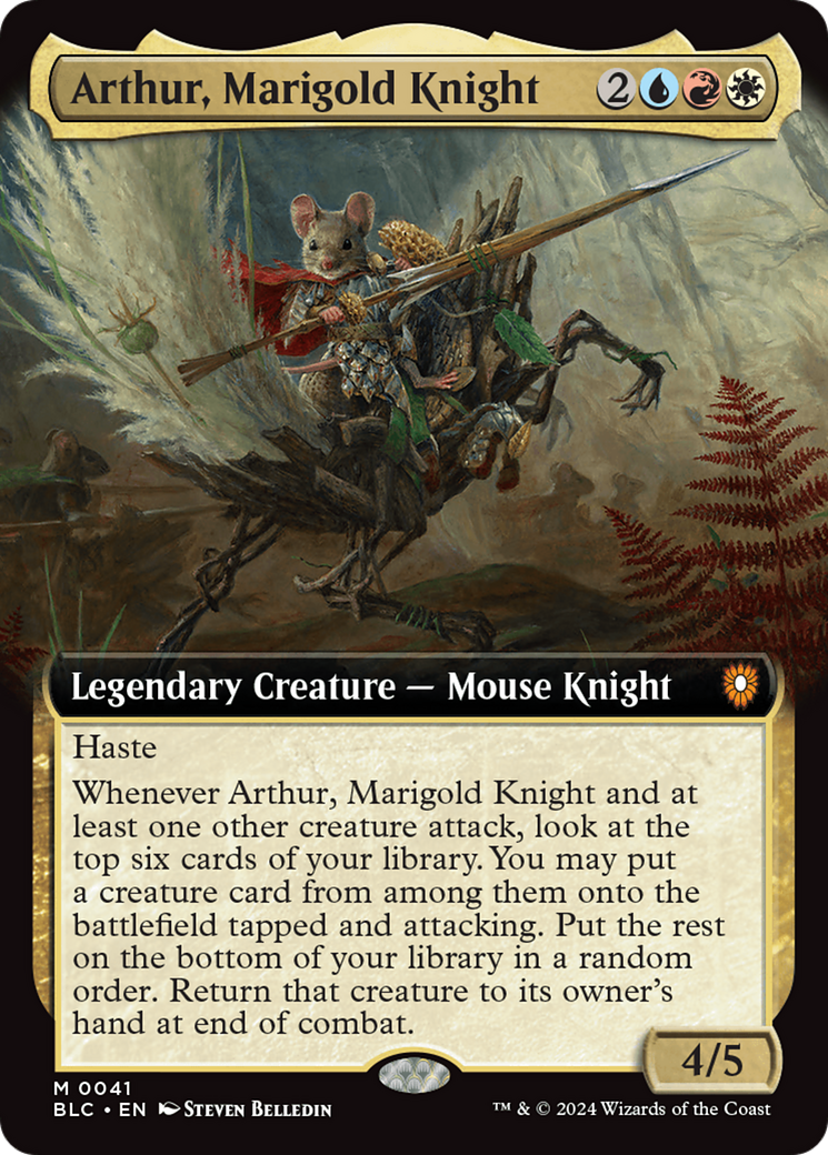 Arthur, Marigold Knight (Extended Art) [Bloomburrow Commander] | Tabernacle Games