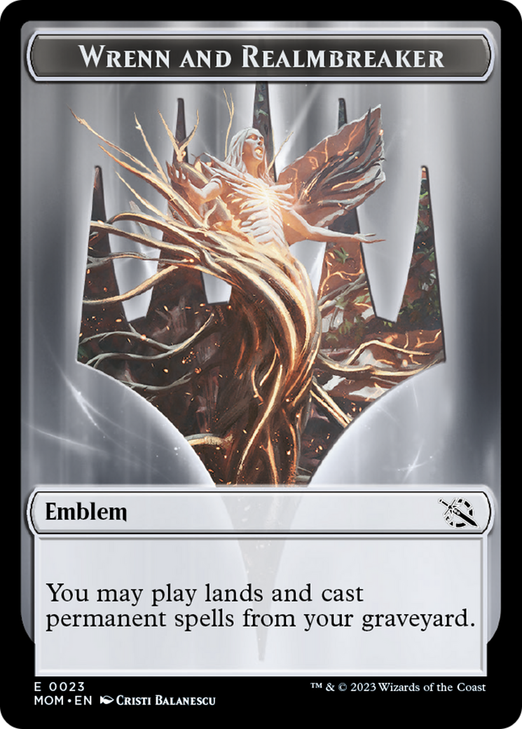 Wrenn and Realmbreaker Emblem [March of the Machine Tokens] | Tabernacle Games