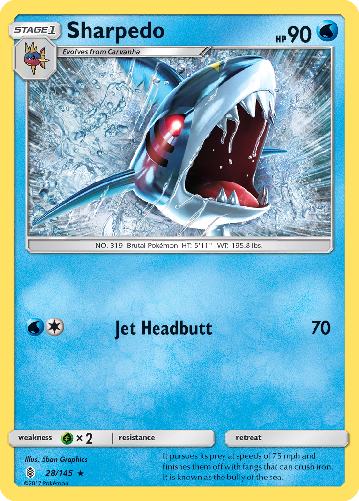 Sharpedo (28/145) [Sun & Moon: Guardians Rising] | Tabernacle Games