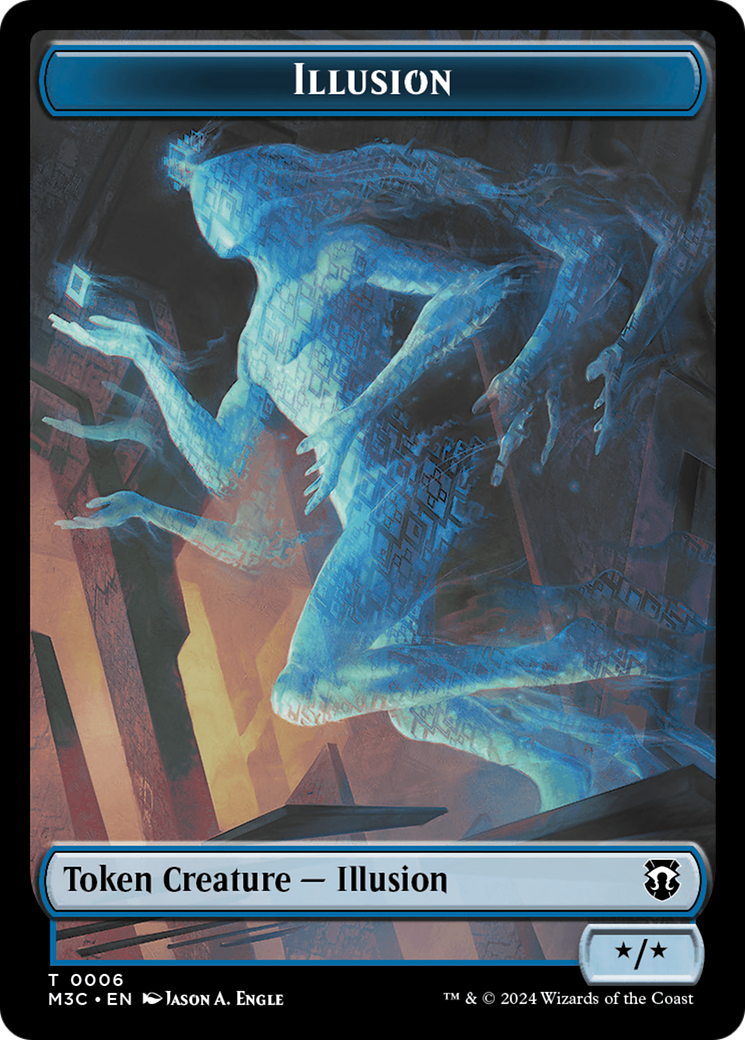Illusion (Ripple Foil) // Servo Double-Sided Token [Modern Horizons 3 Commander Tokens] | Tabernacle Games