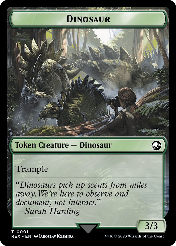 Treasure (0018) // Dinosaur (0001) Double-Sided Token [The Lost Caverns of Ixalan Tokens] | Tabernacle Games