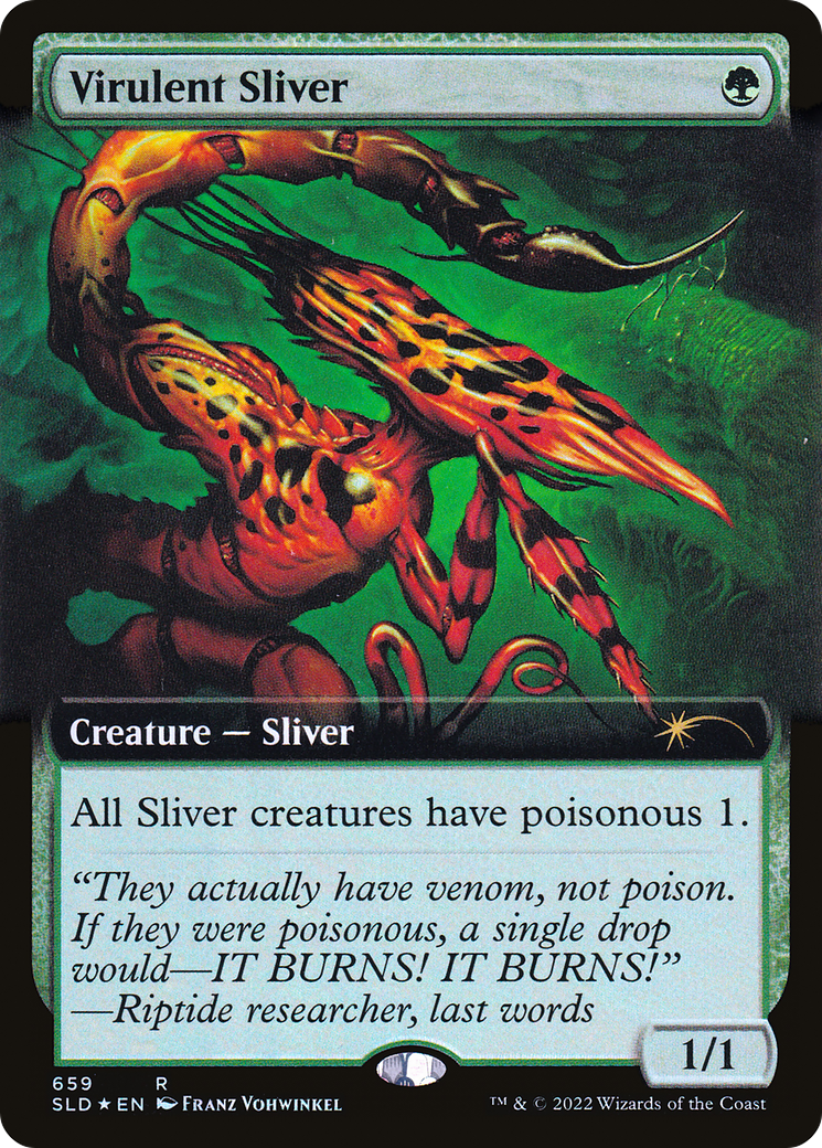 Virulent Sliver (Extended Art) (Step-and-Compleat Foil) [Secret Lair Drop Promos] | Tabernacle Games