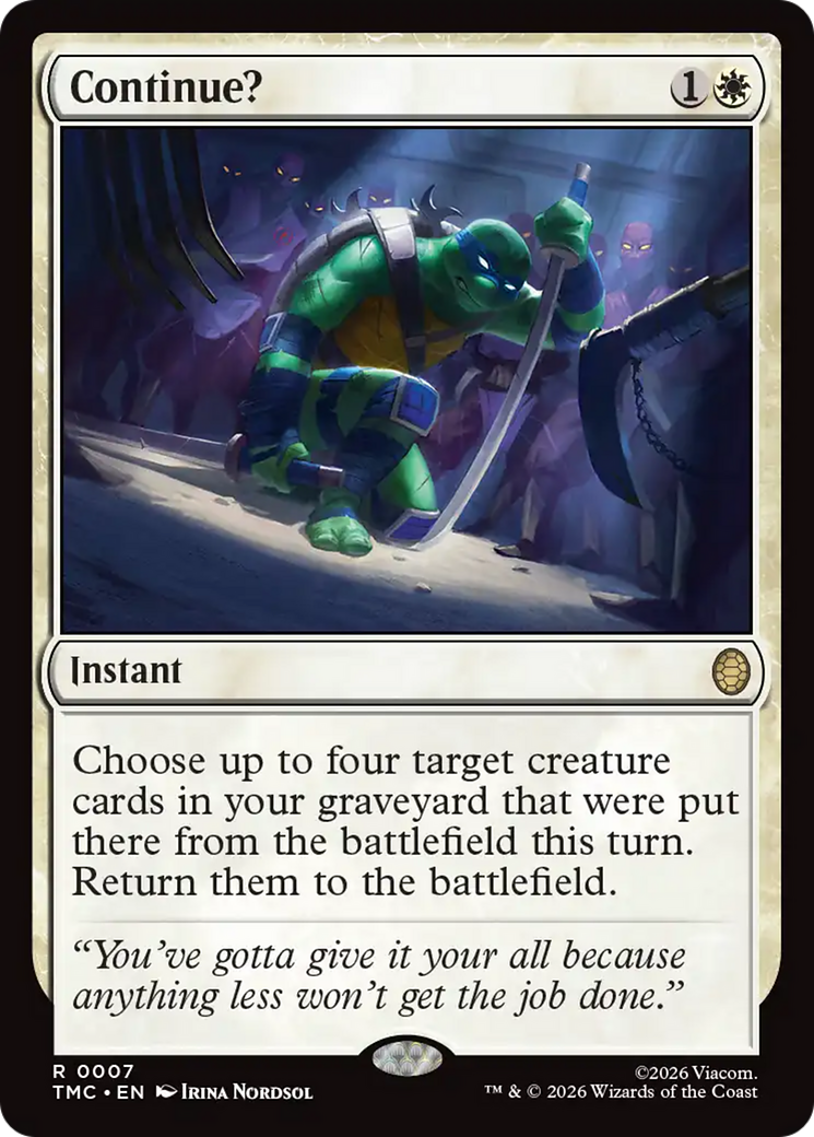 Continue? [Teenage Mutant Ninja Turtles Commander] | Tabernacle Games