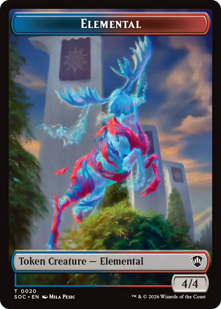 Elemental (0020) // Treasure Double-Sided Token [Secrets of Strixhaven Commander Tokens] | Tabernacle Games