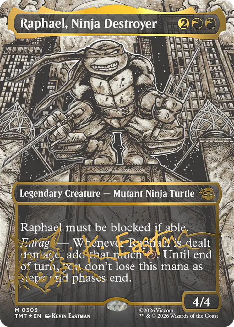 Raphael, Ninja Destroyer (Borderless) (Gold-Stamped Signature) [Teenage Mutant Ninja Turtles] | Tabernacle Games