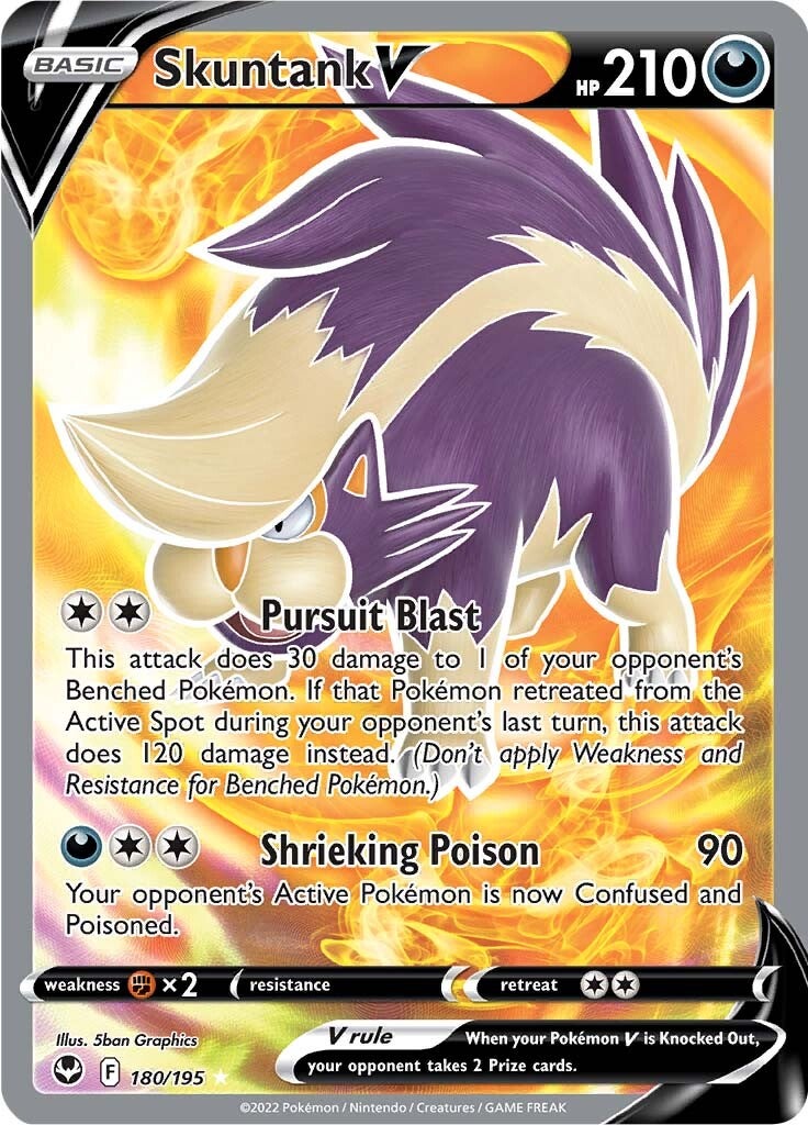 Skuntank V (180/195) [Sword & Shield: Silver Tempest] | Tabernacle Games