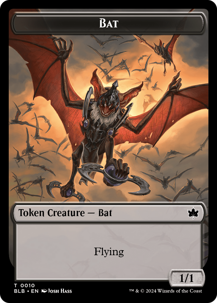 Bat // Intrepid Rabbit Double-Sided Token [Bloomburrow Tokens] | Tabernacle Games