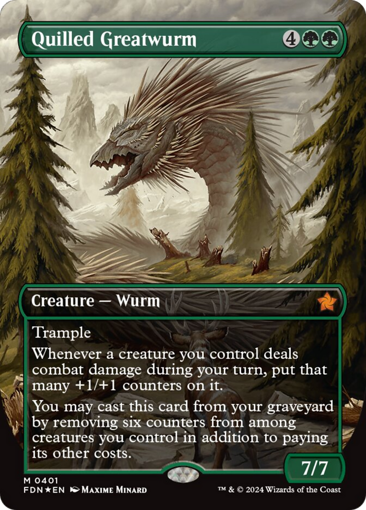 Quilled Greatwurm (Borderless) (Mana Foil) [Foundations] | Tabernacle Games