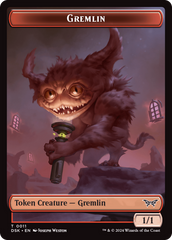 Glimmer // Gremlin Double-Sided Token [Duskmourn: House of Horror Tokens] | Maze of Fitzroy