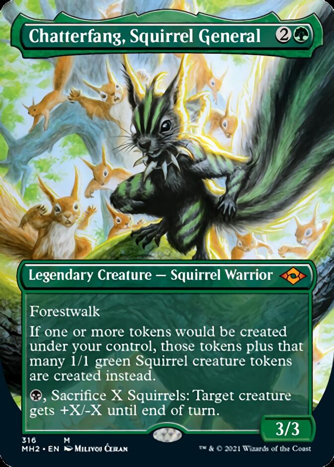 Chatterfang, Squirrel General (Borderless Alternate Art) [Modern Horizons 2] | Tabernacle Games