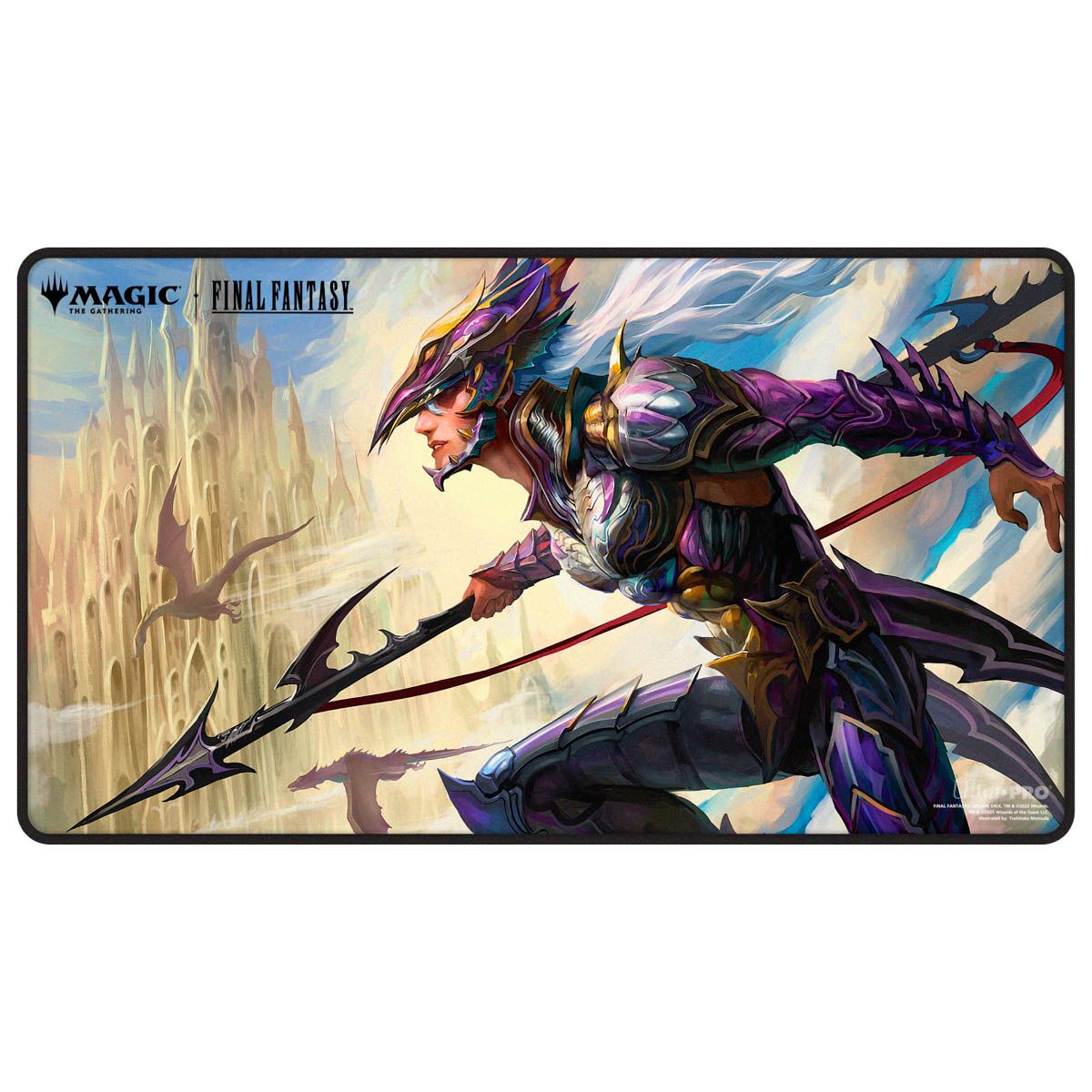 Magic the Gathering FINAL FANTASY Black Stitched Playmat - Dragoon | Tabernacle Games