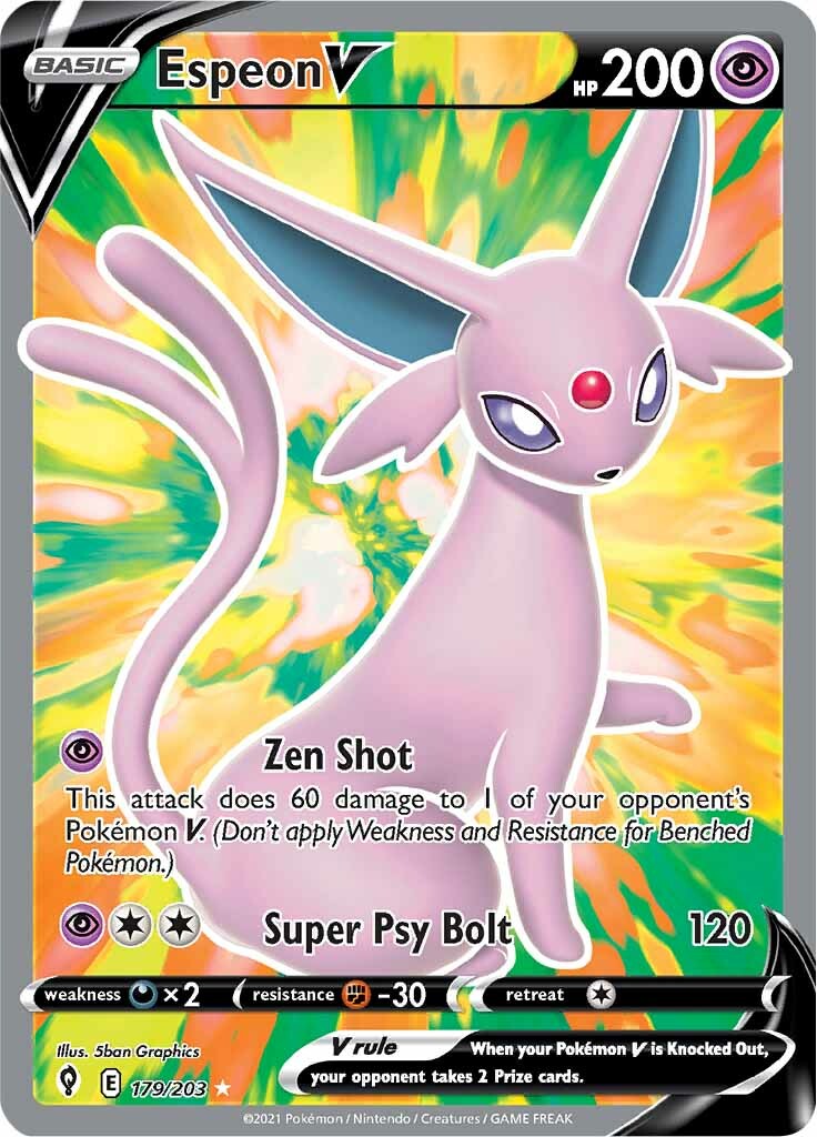 Espeon V (179/203) [Sword & Shield: Evolving Skies] | Tabernacle Games