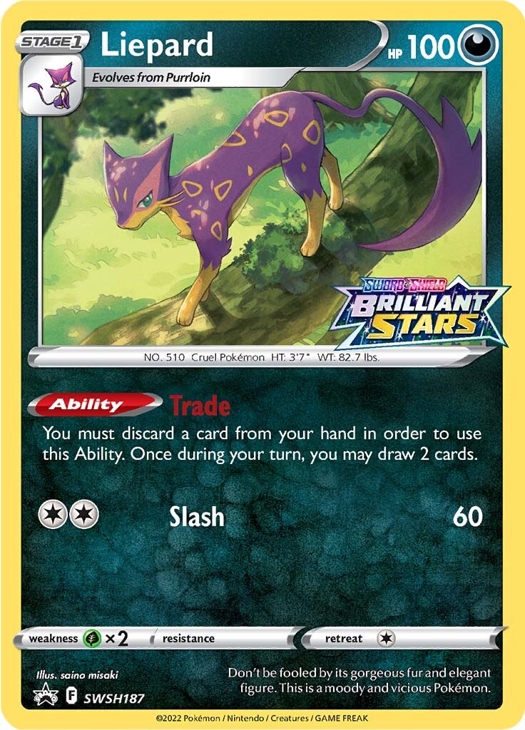 Liepard (SWSH187) (Prerelease Promo) [Sword & Shield: Black Star Promos] | Tabernacle Games