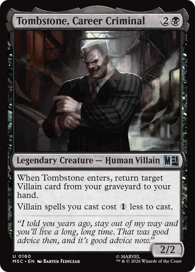 Tombstone, Career Criminal (0160) (Surge Foil) [Marvel Super Heroes Commander] | Tabernacle Games