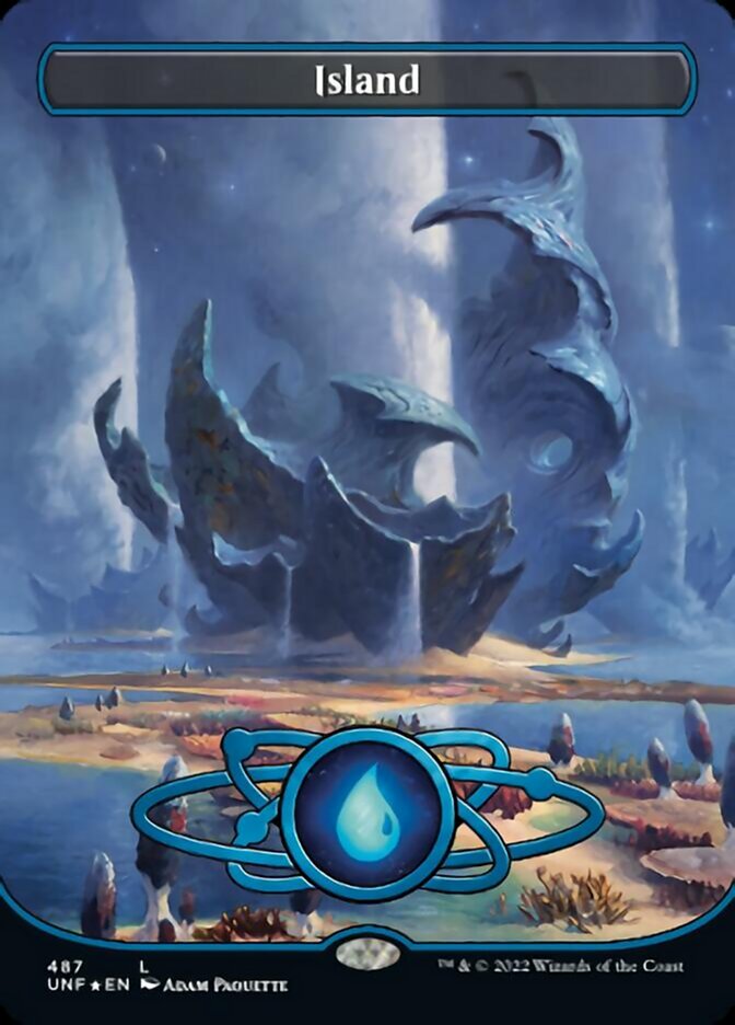 Island (487) (Planetary Space-ic Land) (Galaxy Foil) [Unfinity] | Tabernacle Games