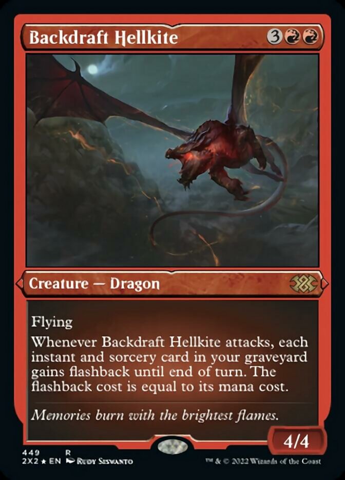 Backdraft Hellkite (Foil Etched) [Double Masters 2022] | Tabernacle Games