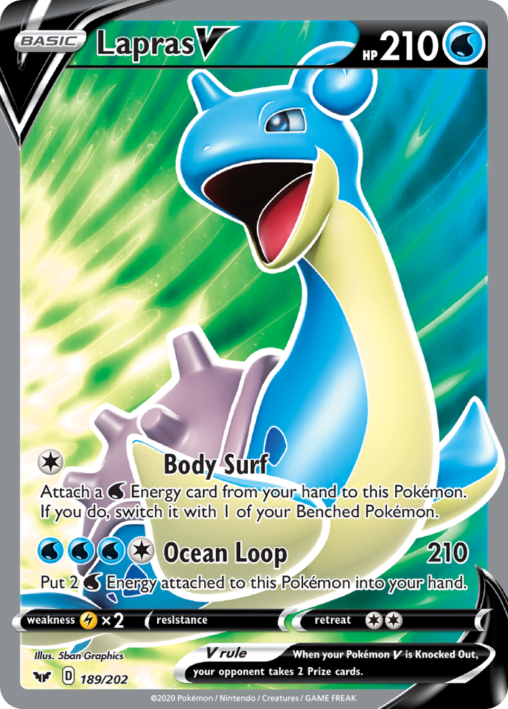 Lapras V (189/202) [Sword & Shield: Base Set] | Tabernacle Games