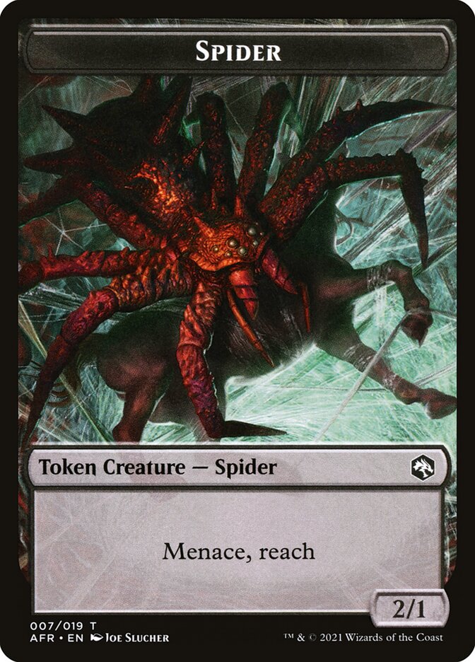 Spider // Icingdeath, Frost Tongue Double-Sided Token [Dungeons & Dragons: Adventures in the Forgotten Realms Tokens] | Tabernacle Games