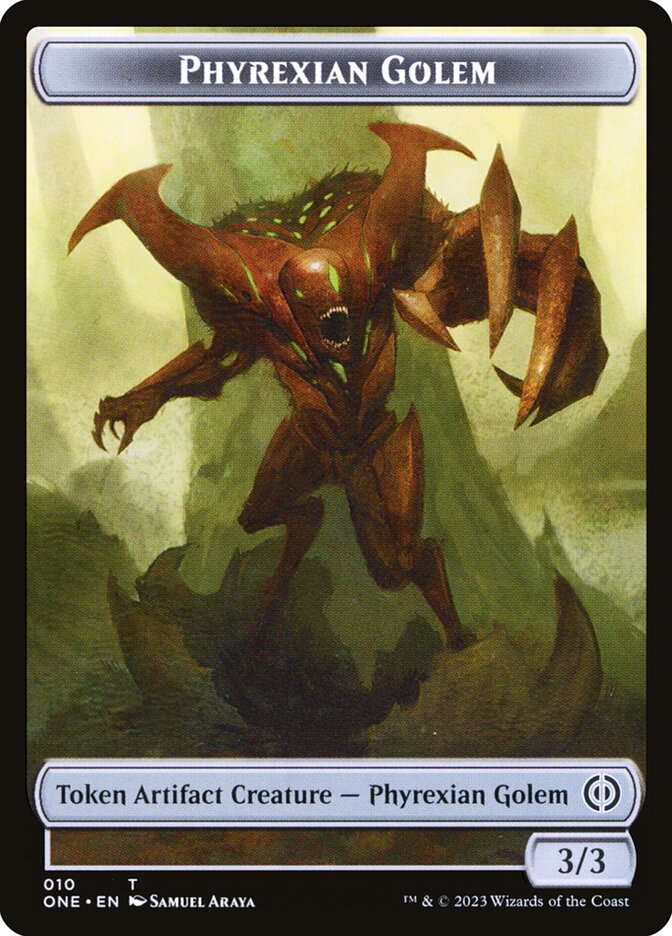 Phyrexian Goblin // Phyrexian Golem Double-Sided Token [Phyrexia: All Will Be One Tokens] | Tabernacle Games