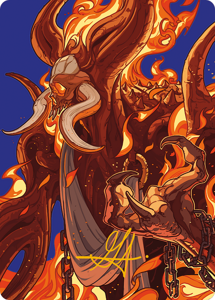 Phlage, Titan of Fire's Fury Art Card (Gold-Stamped Signature) [Modern Horizons 3 Art Series] | Tabernacle Games