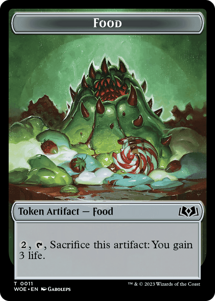 Rat // Food (0011) Double-Sided Token [Wilds of Eldraine Tokens] | Tabernacle Games