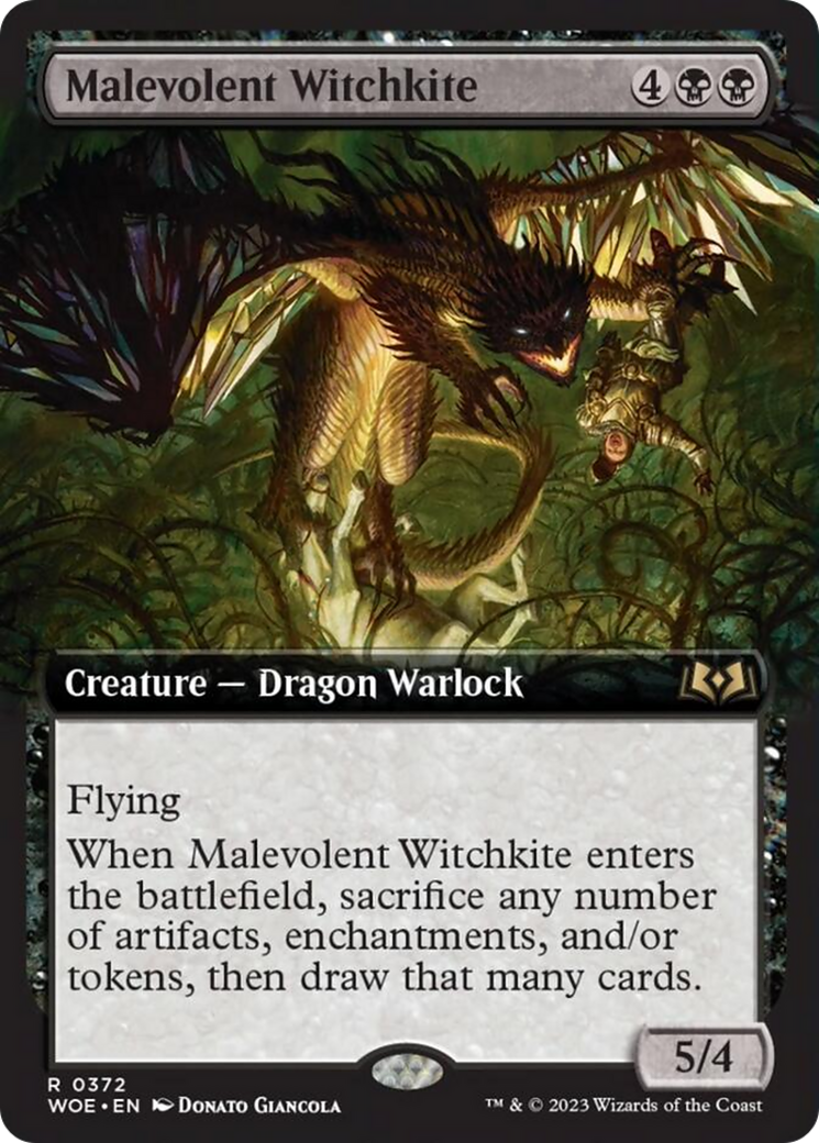 Malevolent Witchkite (Extended Art) [Wilds of Eldraine] | Tabernacle Games