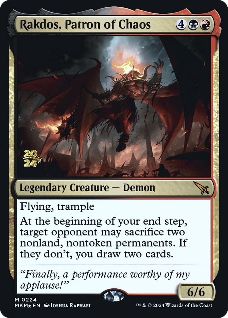 Rakdos, Patron of Chaos [Murders at Karlov Manor Prerelease Promos] | Tabernacle Games