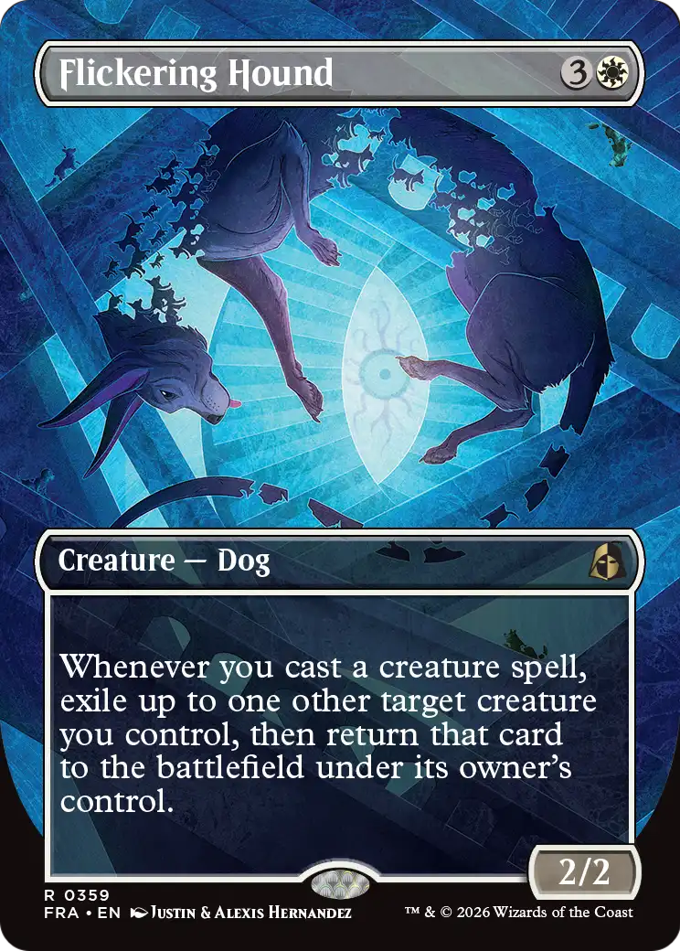 Flickering Hound (Borderless) [Reality Fracture] | Tabernacle Games