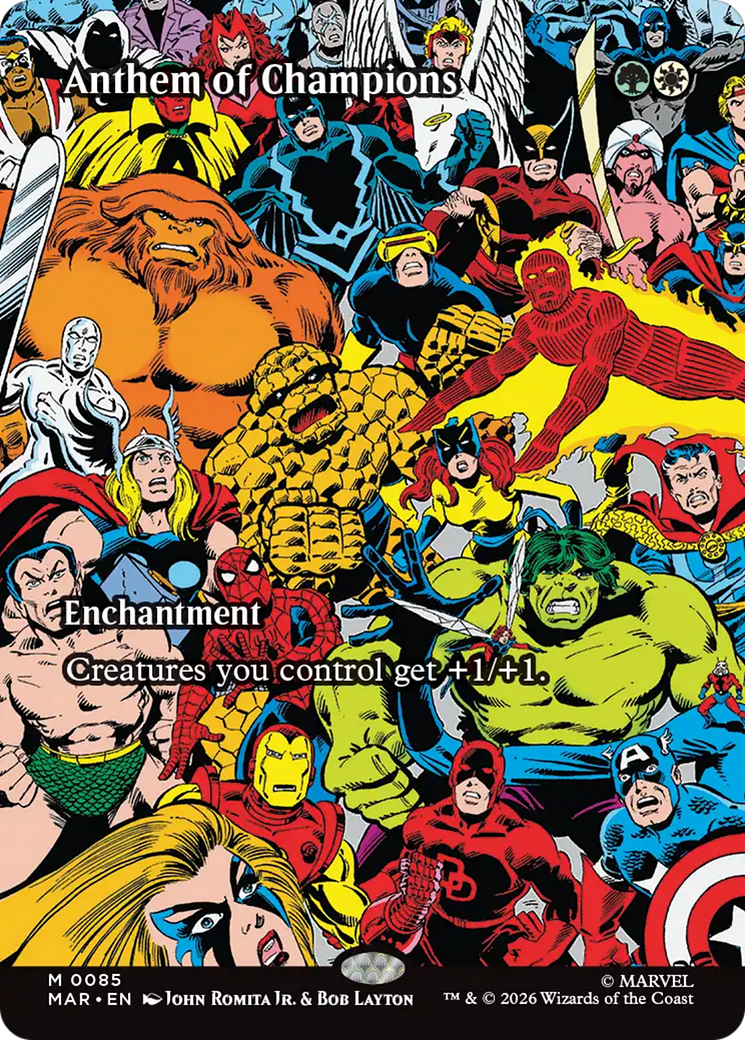 Anthem of Champions (Borderless) [Marvel Universe: Eternal-Legal] | Tabernacle Games