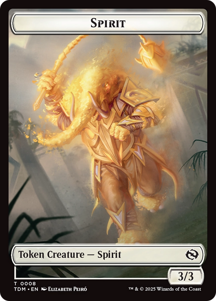 Spirit (0008) // Spirit (0009) Double-Sided Token [Tarkir: Dragonstorm Tokens] | Tabernacle Games