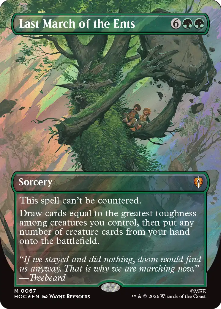 Last March of the Ents (Borderless) (Surge Foil) [The Hobbit: Eternal-Legal] | Tabernacle Games