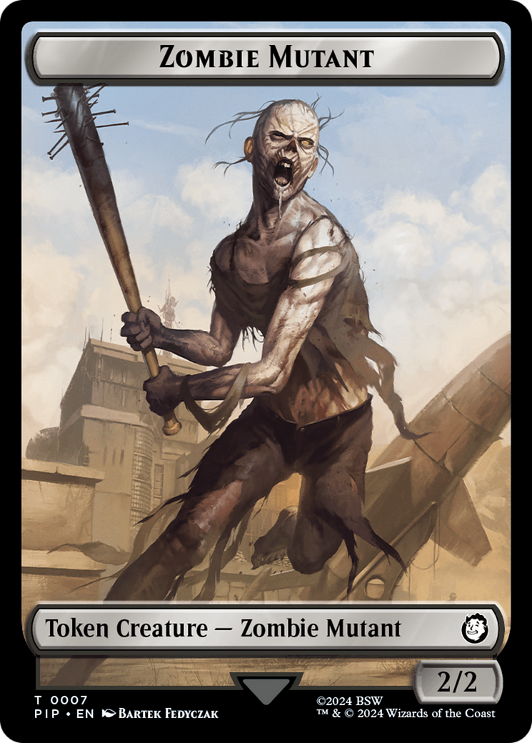 Food (0012) // Zombie Mutant Double-Sided Token [Fallout Tokens] | Tabernacle Games