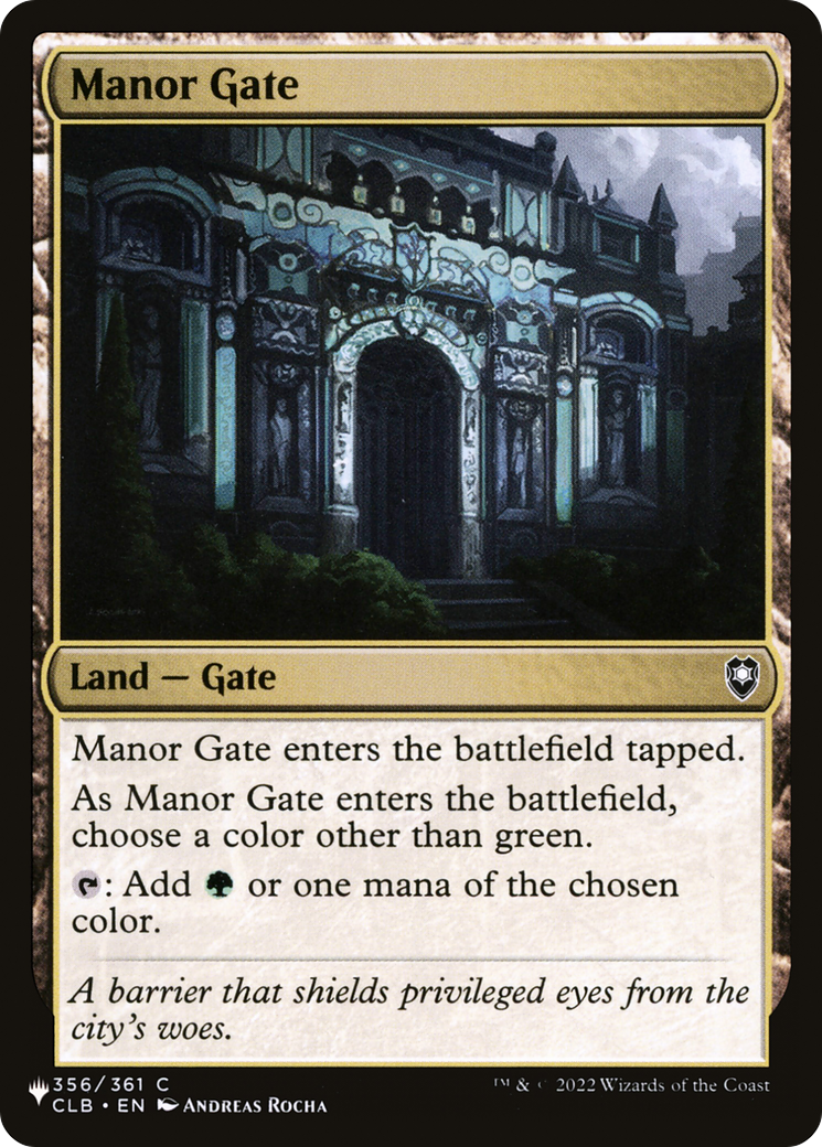 Manor Gate [The List] | Tabernacle Games
