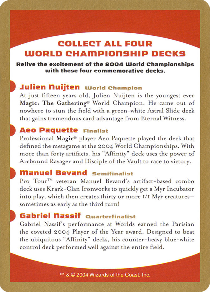 2004 World Championships Ad [World Championship Decks 2004] | Tabernacle Games
