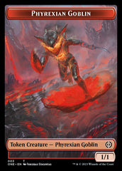 Rebel // Phyrexian Goblin Double-Sided Token [Phyrexia: All Will Be One Tokens] | Tabernacle Games